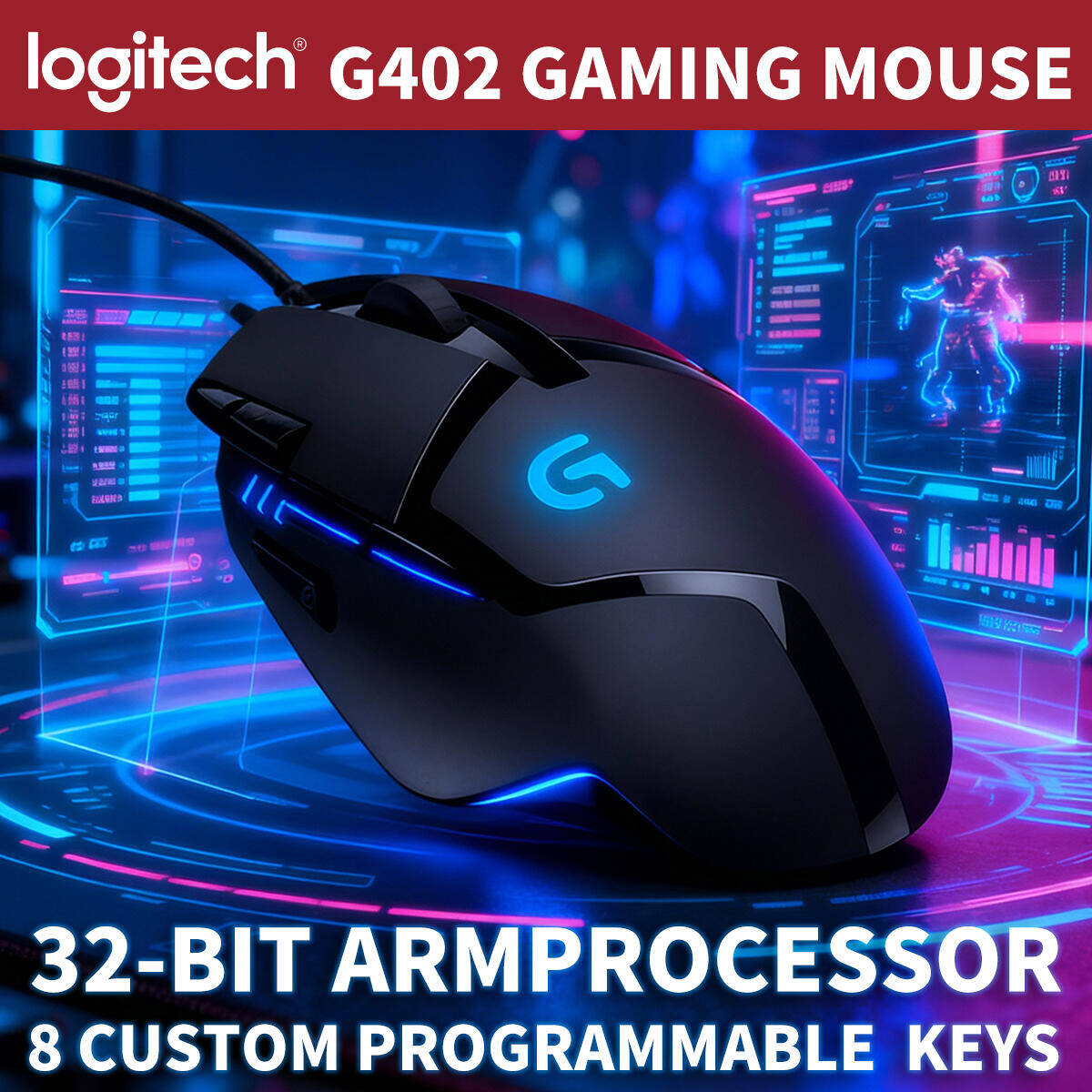 로지텍 G402 유선 게이밍 마우스, 퓨전 엔진 가속  - Esports Gaming Training 리뷰 및 가격